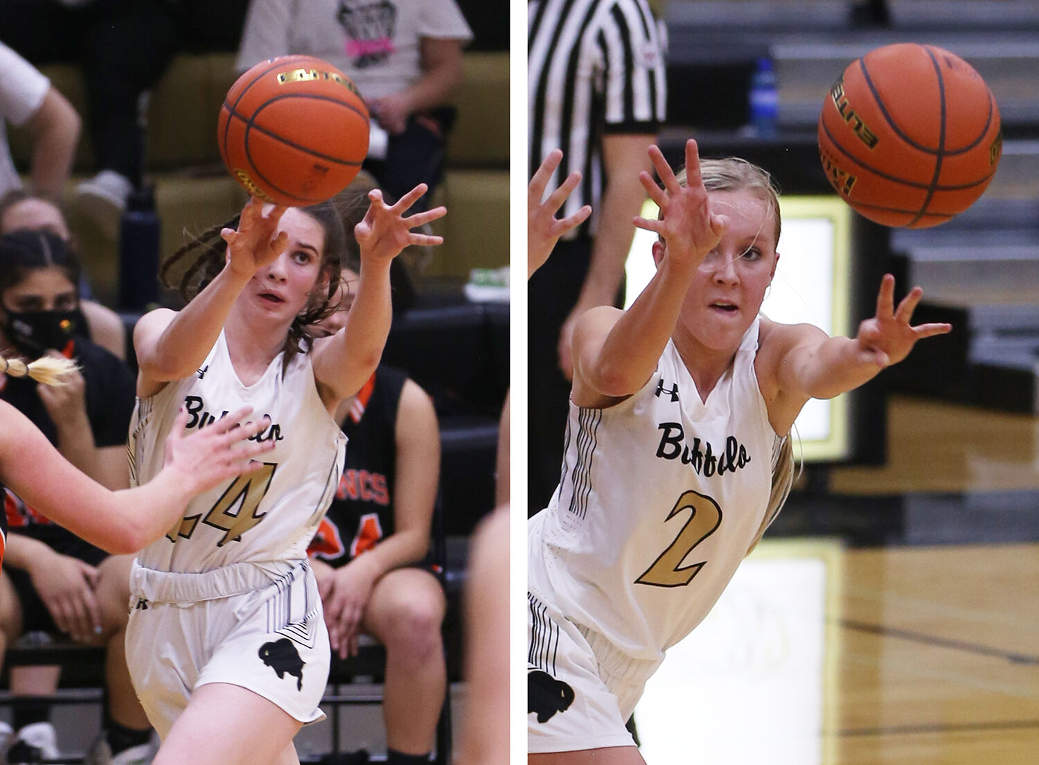 Cassidy Bessler releases a pass to teammate Danica Boyce
